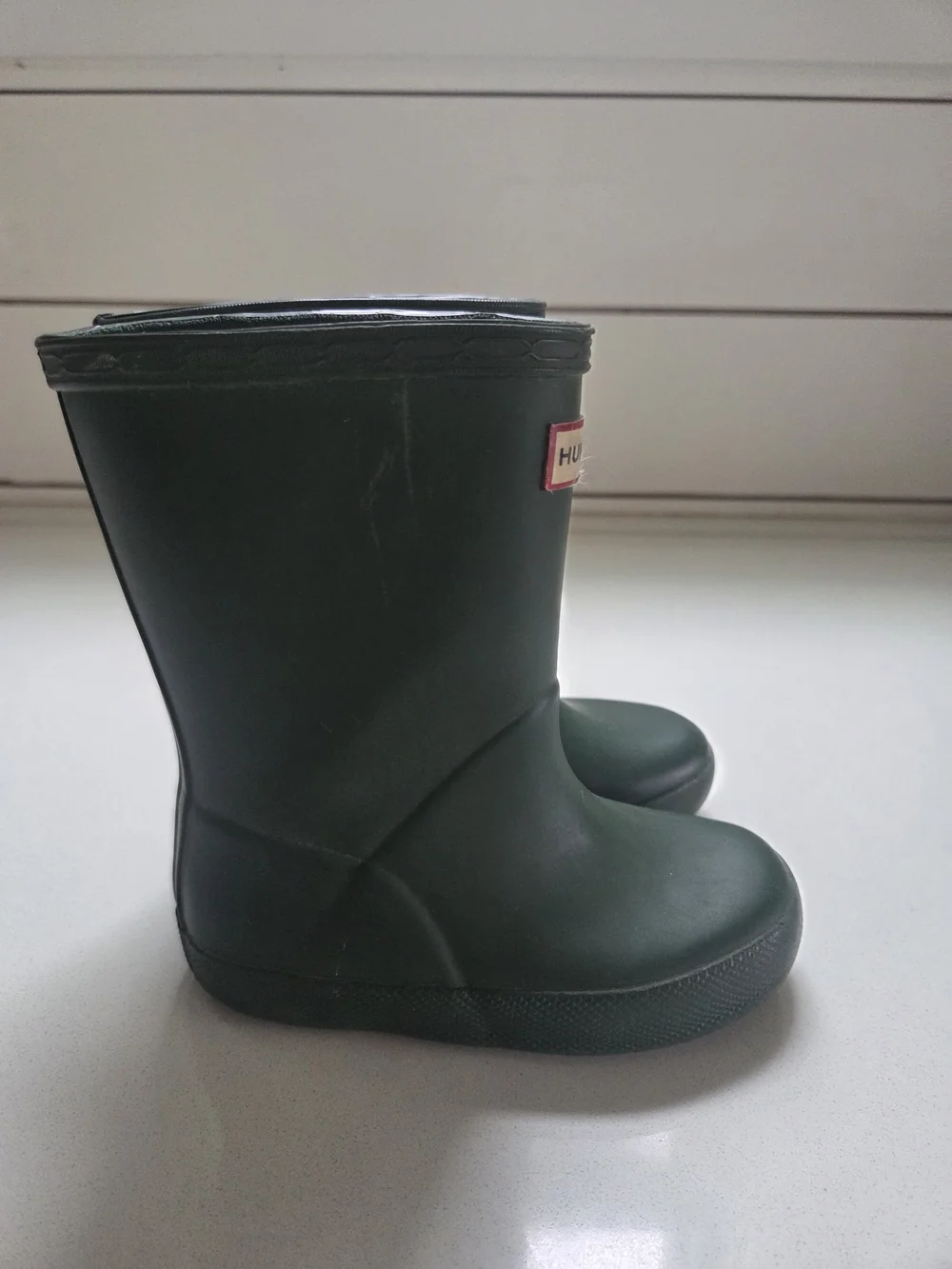 Hunter Kids Green Rubber Rain Boots